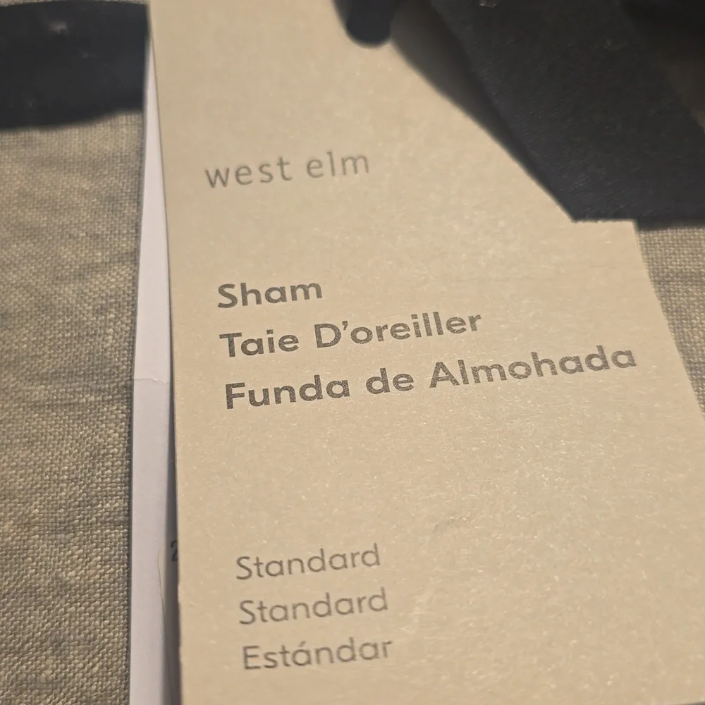 European Flax Linen Standard Sham,Warm Gray Melange